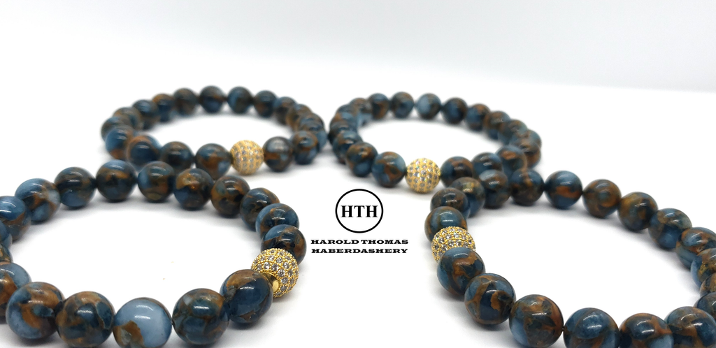 10 MM Deep Blue Goldstone bead